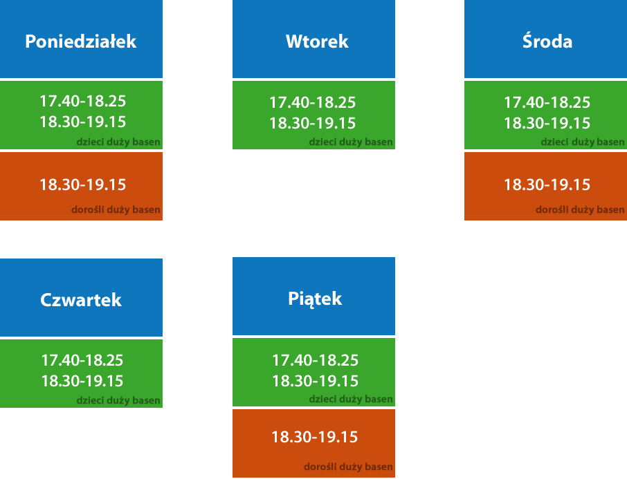 terminarz pływania czajkowskiego duży basen